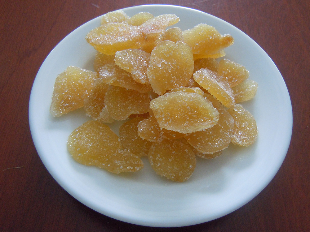 Crystallized ginger slices